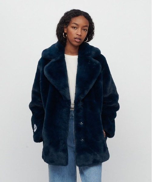 「jakke」 チェスターコート 36 ブルー レディース_画像5