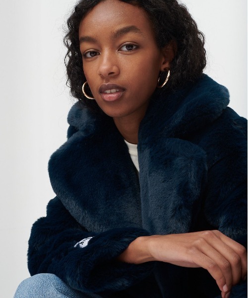 「jakke」 チェスターコート 36 ブルー レディース_画像9