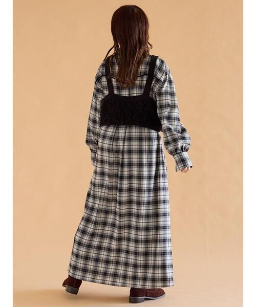 「ehka sopo」 シャツワンピース F ボルドー レディース_画像5