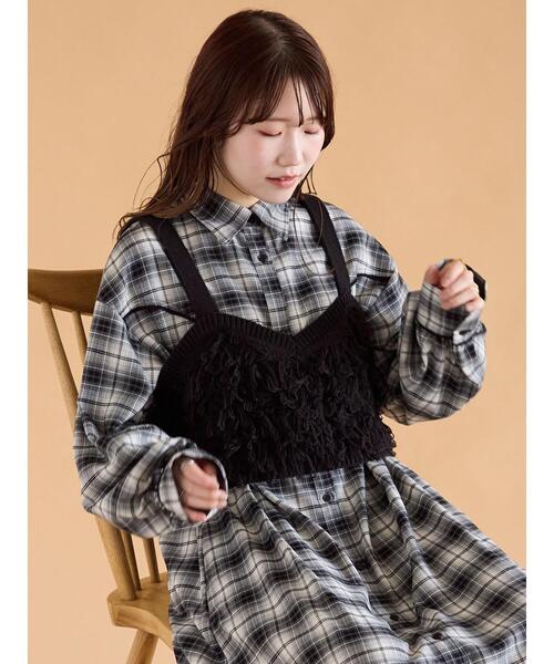 「ehka sopo」 シャツワンピース F ボルドー レディース_画像6