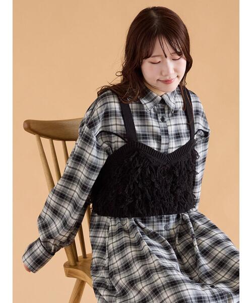 「ehka sopo」 シャツワンピース F ボルドー レディース_画像7