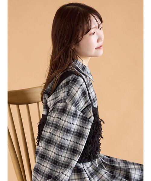 「ehka sopo」 シャツワンピース F ボルドー レディース_画像9