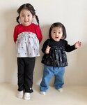 tシャツ ワッフルフリルドッキングトップス キ...の詳細画像2