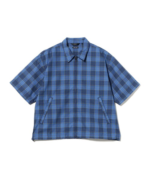 BEAMS（ビームス） シャツ ワイドフィット チェック ジップシャツ