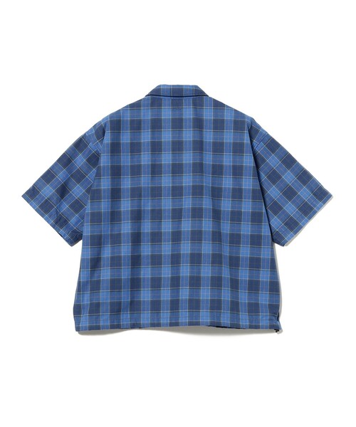 BEAMS（ビームス） シャツ 半袖 ワイドフィット チェック ジップシャツ