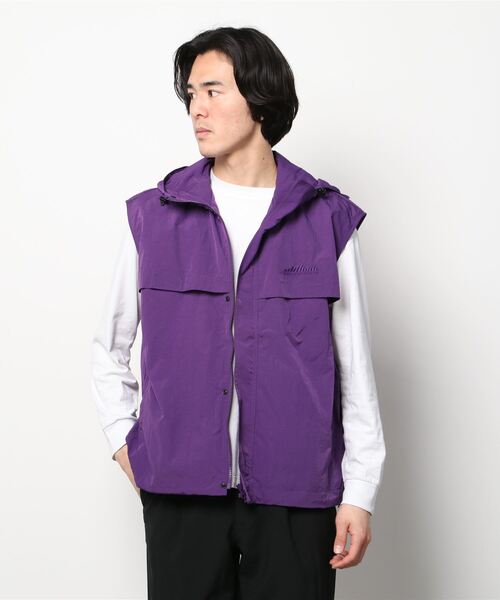 「THOUSAND MILE」 ナイロンベスト M パープル メンズ_画像2