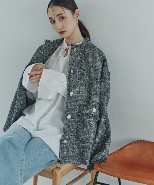 「N.(N. Natural Beauty Basic)」 長袖ブラウス MEDIUM グレー系その他 レディース_画像2