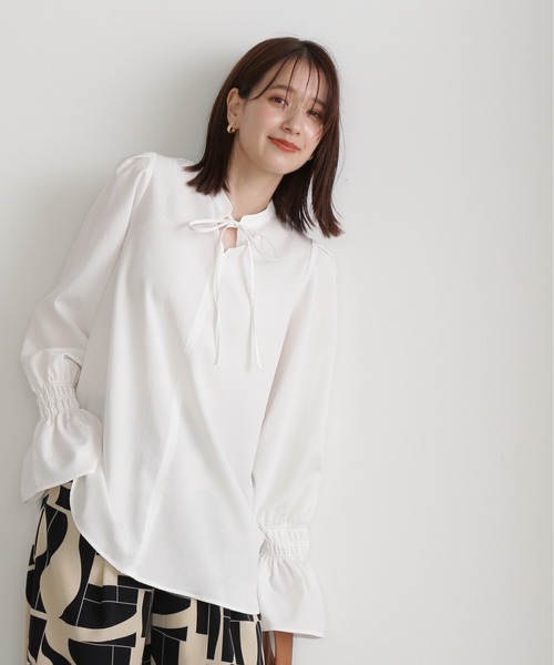 「N.(N. Natural Beauty Basic)」 長袖ブラウス MEDIUM グレー系その他 レディース_画像3
