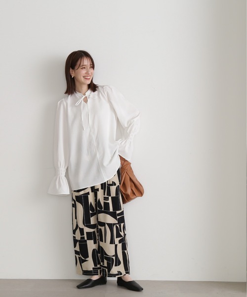 「N.(N. Natural Beauty Basic)」 長袖ブラウス MEDIUM グレー系その他 レディース_画像5