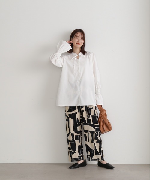 「N.(N. Natural Beauty Basic)」 長袖ブラウス MEDIUM グレー系その他 レディース_画像6