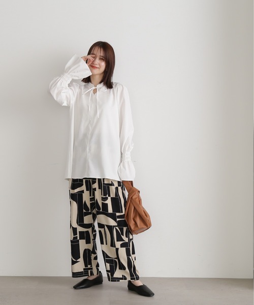 「N.(N. Natural Beauty Basic)」 長袖ブラウス MEDIUM グレー系その他 レディース_画像7