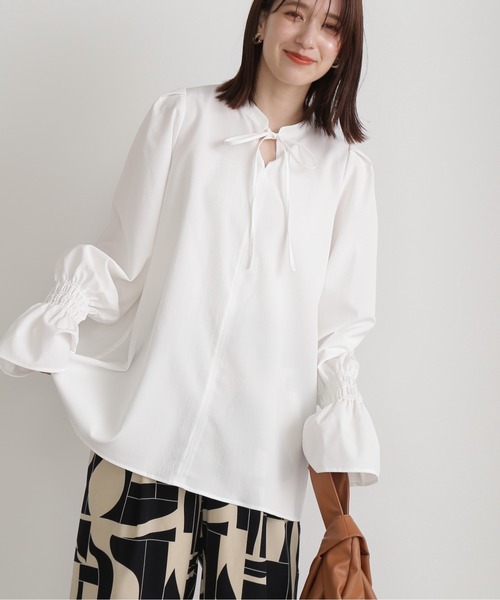 「N.(N. Natural Beauty Basic)」 長袖ブラウス MEDIUM グレー系その他 レディース_画像9