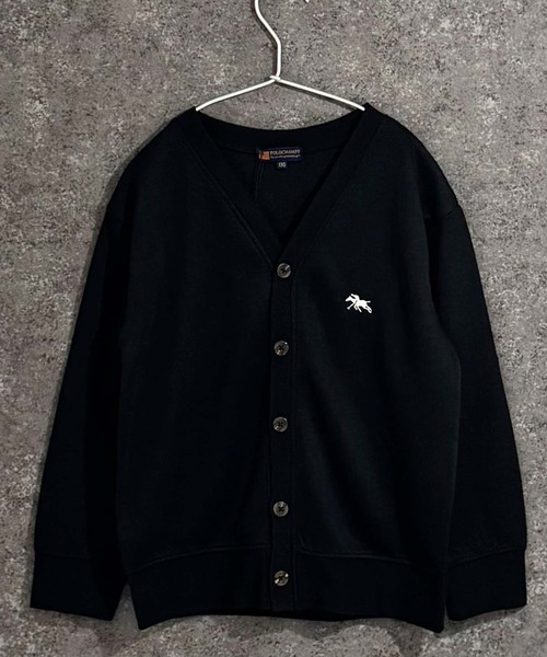 カーディガン 「POLOCHAMPS/ポロチャンプス」 無地 ワンポイント刺繍