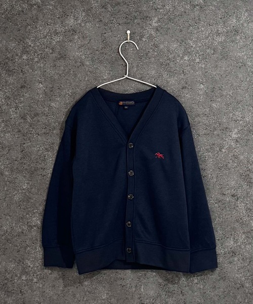 カーディガン 「POLOCHAMPS/ポロチャンプス」 無地 ワンポイント刺繍