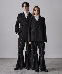 「CLEL」 テーラードジャケット M チャコールグレー メンズの画像2