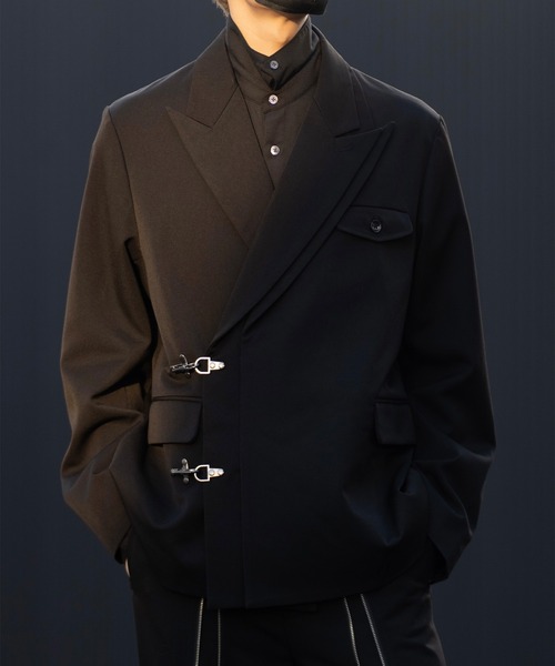 「CLEL」 テーラードジャケット M チャコールグレー メンズの画像6