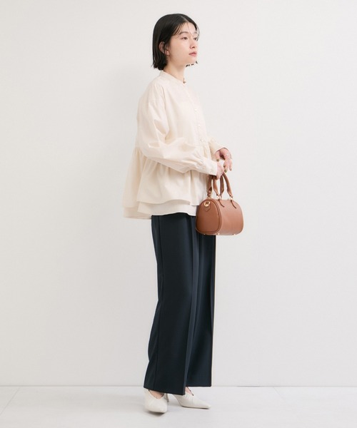 LE CERCLE par rope' ブラウス シャツ ペプラムギャザーブラウス