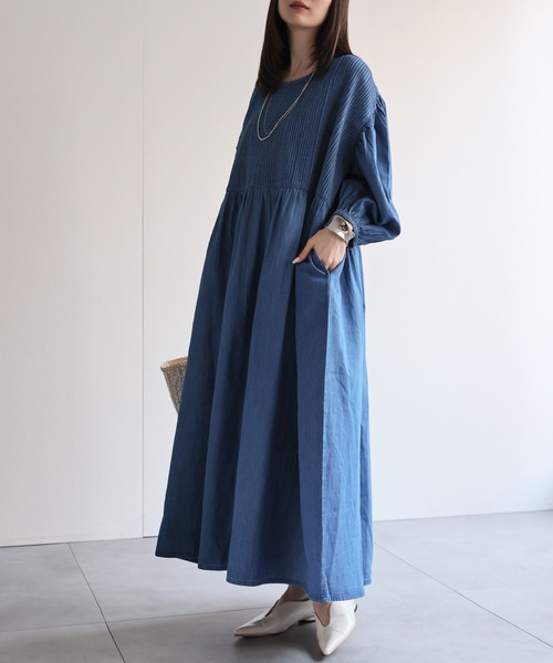 sakishimatokyo ワンピース 「India Fabric」インド綿ピンタック