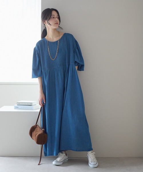 sakishimatokyo ワンピース 「India Fabric」インド綿ピンタック