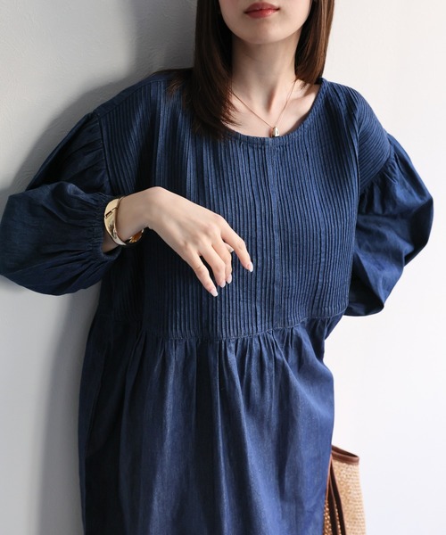 sakishimatokyo ワンピース 「India Fabric」インド綿ピンタック
