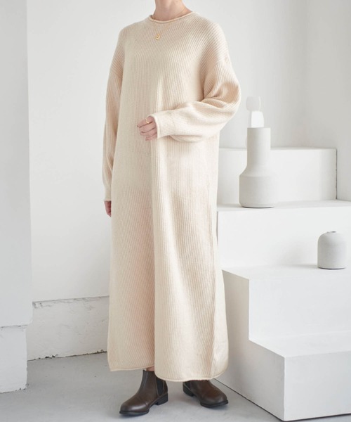 「mil」 ニットワンピース X-SMALL ブラウン レディース_画像3