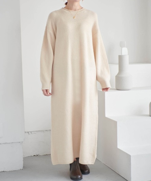 「mil」 ニットワンピース X-SMALL ブラウン レディース_画像4