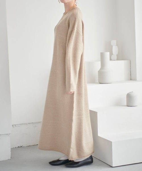 「mil」 ニットワンピース X-SMALL ブラウン レディース_画像7