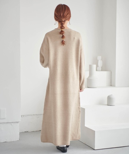 「mil」 ニットワンピース X-SMALL ブラウン レディース_画像8