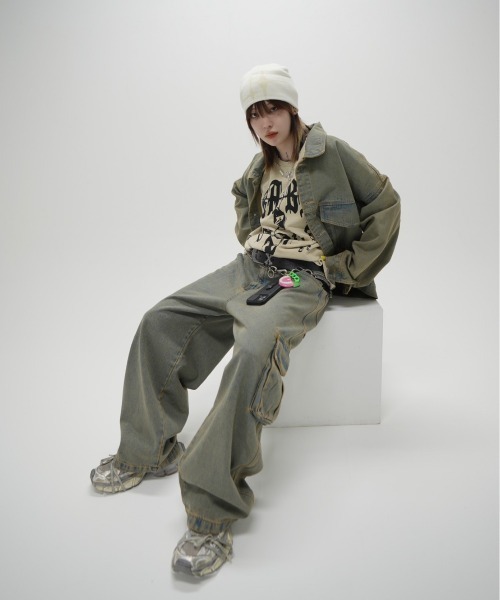 「XU」 デニムパンツ ONE SIZE ブラック メンズ_画像3