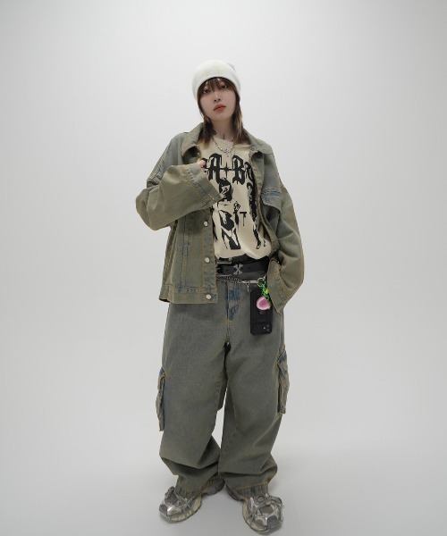 「XU」 デニムパンツ ONE SIZE ブラック メンズ_画像7