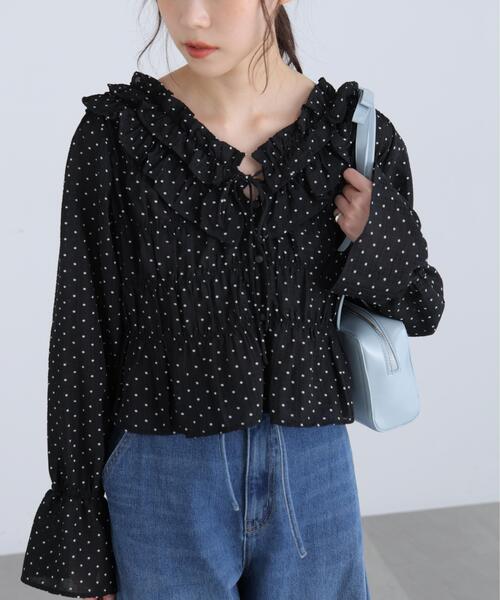 ♡ Free's Mart 今季 パネル花柄2wayブラウス ♡ ◇フラワー2WAYラッフルブラウス（シャツ/ブラウス）｜FREE'S MART