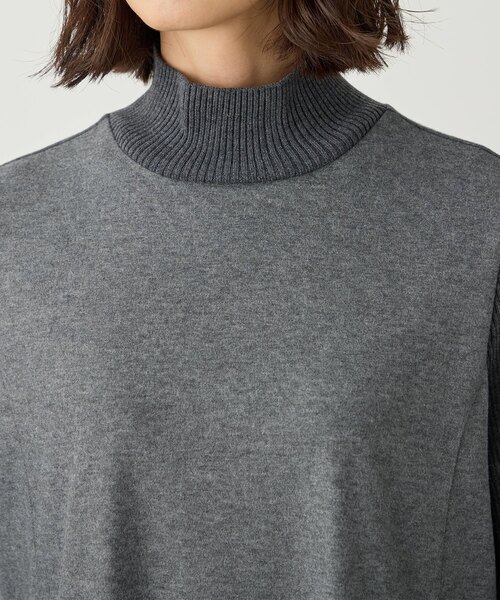 「A/C DESIGN BY ALPHA CUBIC」 長袖ワンピース M チャコールグレー レディース_画像9