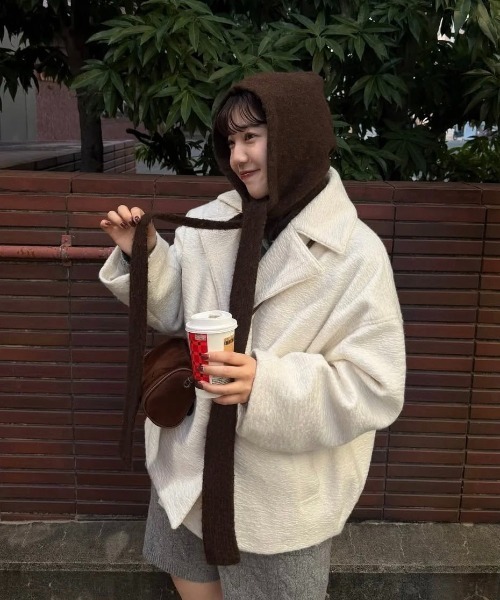 lawgy（ラウジー） コート アウター point collar double button