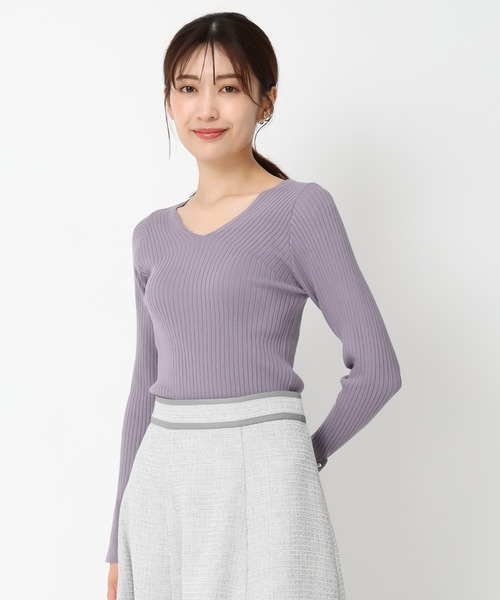 「MISCH MASCH」 長袖ニット フリ- ホワイト レディース_画像6