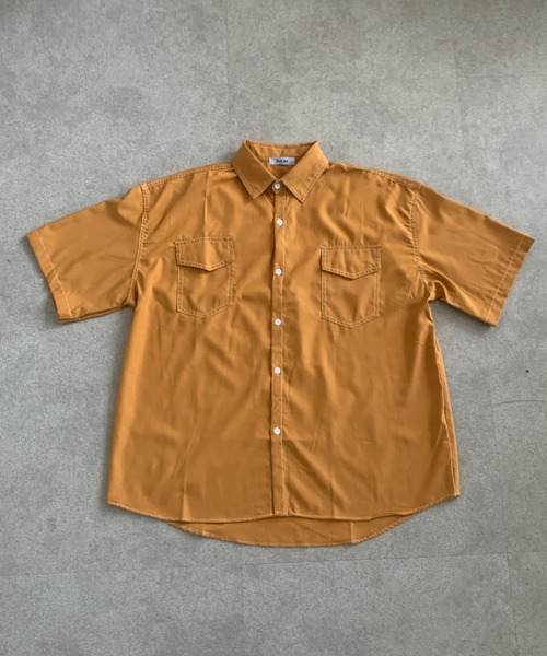 古着　オシャレ半袖シャツ link lot シャツ 「26春夏新作」ダブルフラップステッチ半袖シャツ