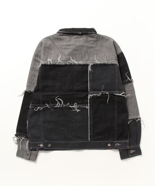 「JOHN'S CLOSET」 デニムジャケット LARGE ブラック メンズ_画像2