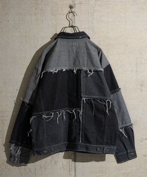 「JOHN'S CLOSET」 デニムジャケット LARGE ブラック メンズ_画像4