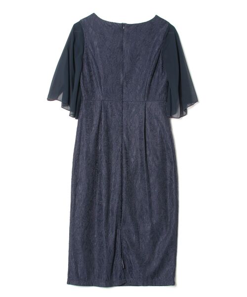 「Lace Ladies」 7分袖ワンピース M ネイビー レディース_画像2
