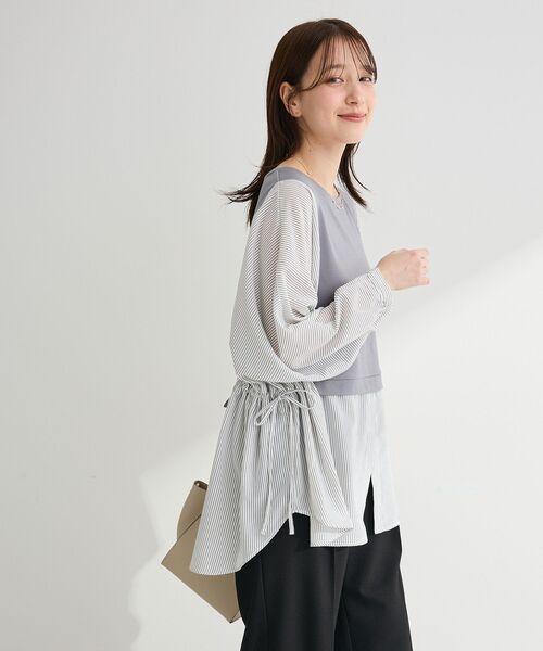 Green Parks（グリーンパークス） tシャツ 脇リボンドッキング