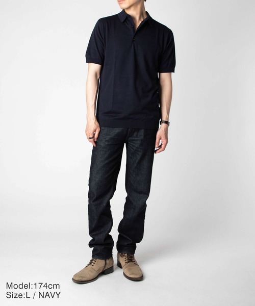 ポロシャツ JOHN SMEDLEY / ADRIAN 30G コットンニット 半袖 ポロシャツ（STANDARD FIT） メンズ レディースの画像