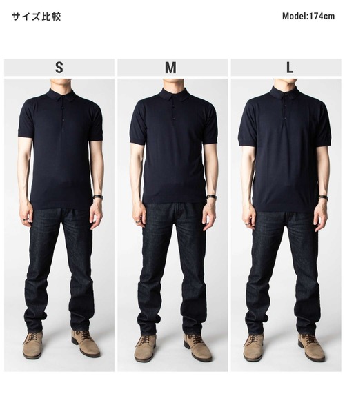 ポロシャツ JOHN SMEDLEY / ADRIAN 30G コットンニット 半袖 ポロシャツ（STANDARD FIT） メンズ レディースの画像