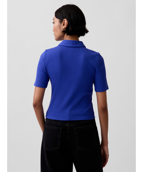 GAP（ギャップ） ポロシャツ ポロ リブ クロップド GAPロゴ ジップ