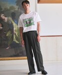 ワイドパンツ パンツ TR 和紙 2プリーツ ...の詳細画像1