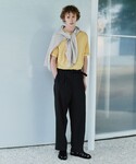 ワイドパンツ パンツ TR 和紙 2プリーツ ...の詳細画像2