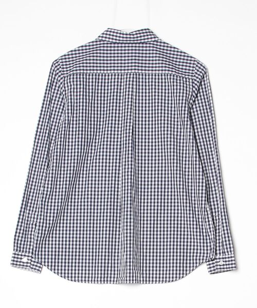 「LE GLAZIK」 チェック柄長袖シャツ 38 ネイビー レディース_画像2
