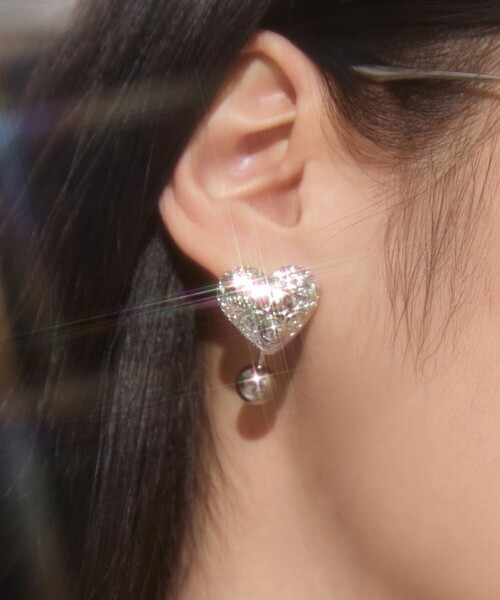 ピアス 「Soierie」Heart barbell ピアス レディースの画像