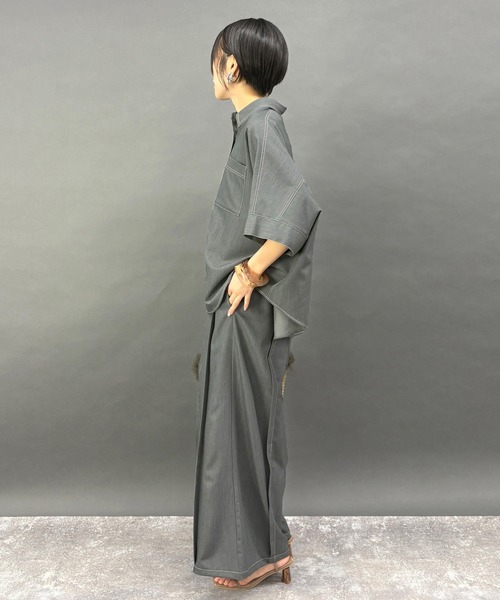 ワイドパンツ パンツ 「セットアップ対応」テンセルデニムパンツ レディース | NICOLE white | 11