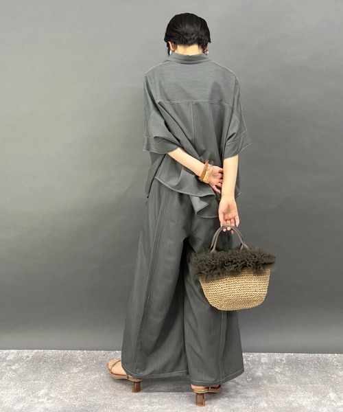 ワイドパンツ パンツ 「セットアップ対応」テンセルデニムパンツ レディース | NICOLE white | 13