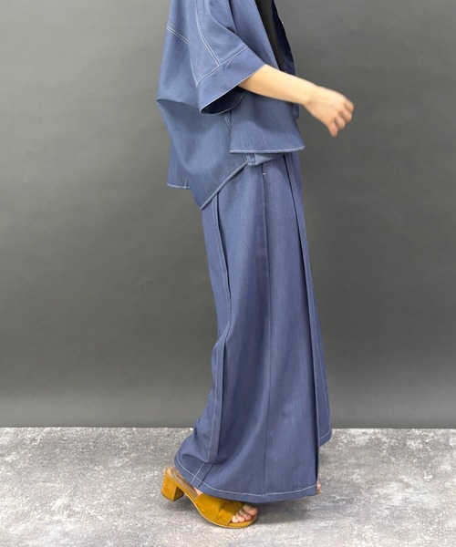 ワイドパンツ パンツ 「セットアップ対応」テンセルデニムパンツ レディース | NICOLE white | 16