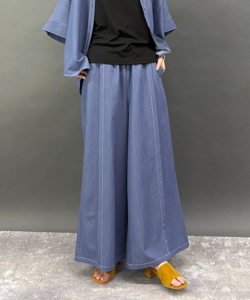 ワイドパンツ パンツ 「セットアップ対応」テンセルデニムパンツ レディース | NICOLE white | 18